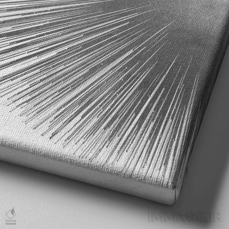 تابلو تابش خورشید نقرهای ۲ اثر ابی یانگ - نمای نزدیک بافت بوم