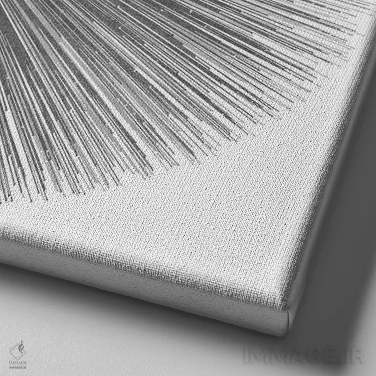 تابلو تابش خورشید نقرهای ۱ اثر ابی یانگ - نمای نزدیک بافت بوم