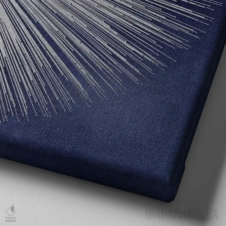 تابلو تابش خورشید نقرهای روی آبی ۱ اثر ابی یانگ - نمای نزدیک بافت بوم