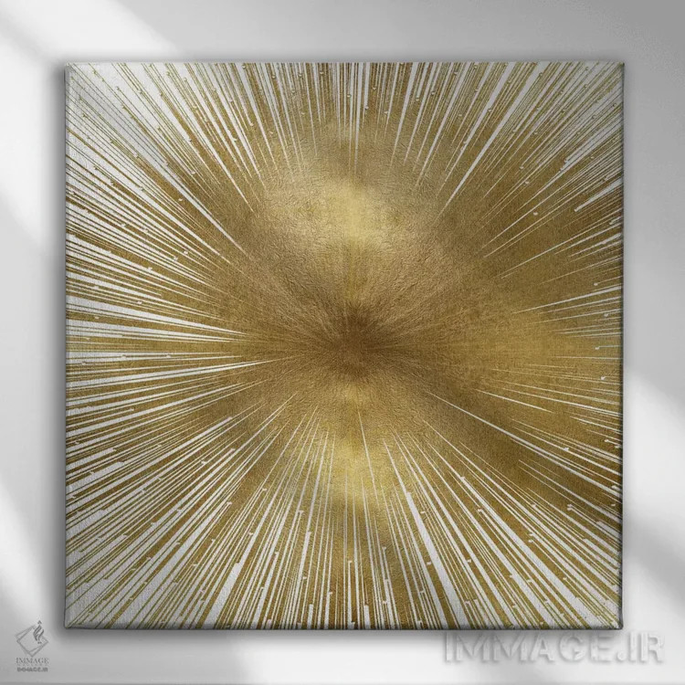 تابلو طلای درخشان اثر ابی یانگ - نمای روبهرو روی دیوار
