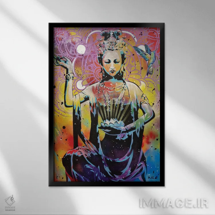 تابلو چاکرای هماهنگ اثر آبسی آرت اتک - نمای قابدار مشکی