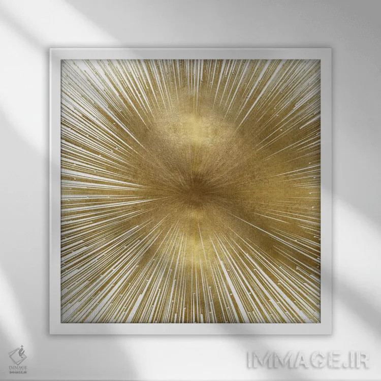 تابلو طلای درخشان اثر ابی یانگ - نمای قابدار سفید