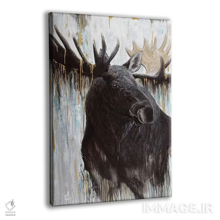 تابلو گوزن زراندود اثر آنجلا بادن - نمای پرسپکتیو محصول