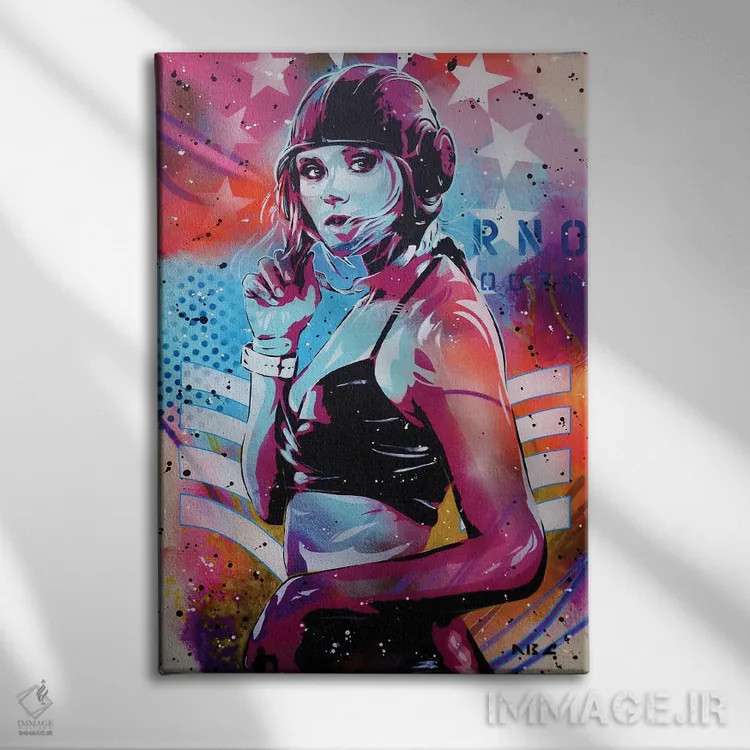 تابلو خلبان اثر آبسی آرت اتک - نمای روبهرو روی دیوار