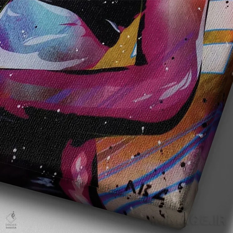 تابلو خلبان اثر آبسی آرت اتک - نمای نزدیک بافت بوم