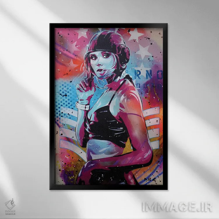 تابلو خلبان اثر آبسی آرت اتک - نمای قابدار مشکی