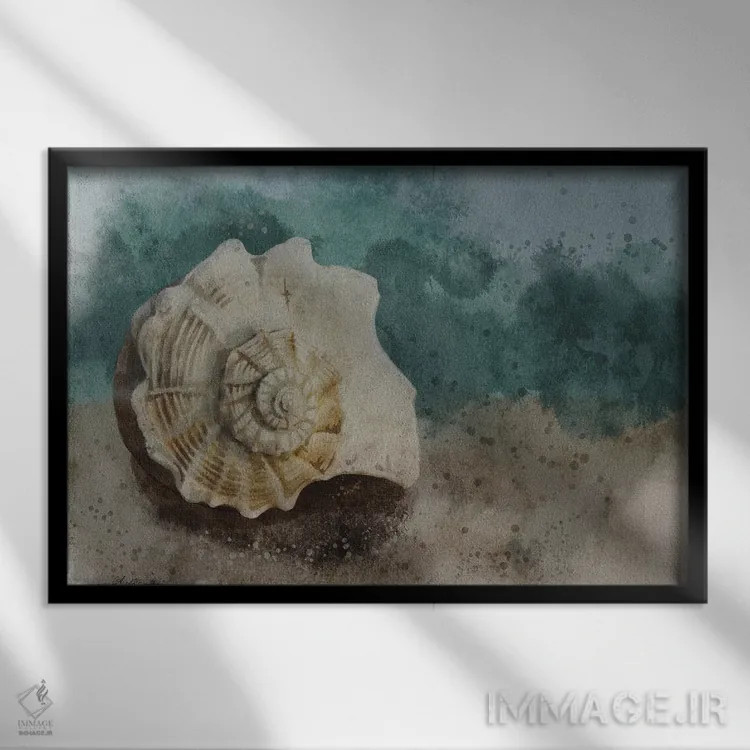 تابلو گنج دریایی ۱ اثر آنجلا بادن - نمای قابدار مشکی
