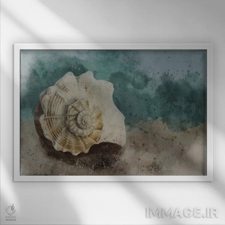 تابلو گنج دریایی ۱ اثر آنجلا بادن - نمای قابدار سفید