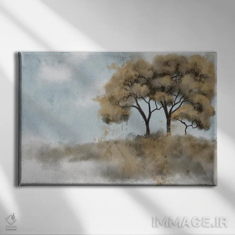 تابلو درختان آرام اثر آنجلا بادن - نمای روبهرو روی دیوار