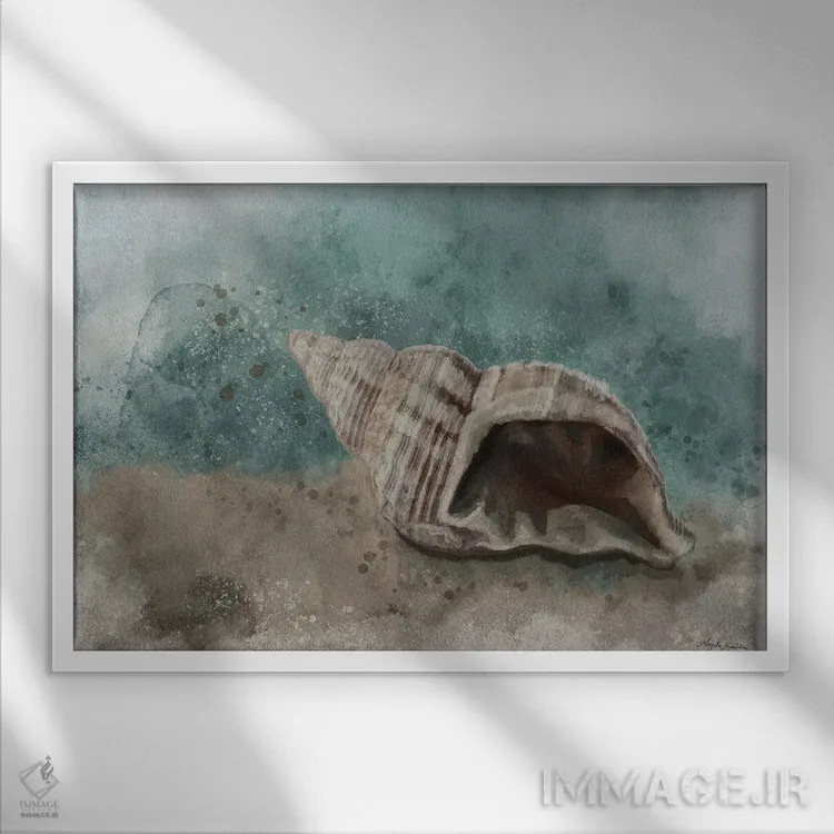 تابلو گنج دریایی ۲ اثر آنجلا بادن - نمای قابدار سفید