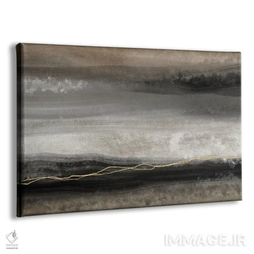 تابلو انتزاع طلایی موکا اثر آنجلا بادن - نمای پرسپکتیو محصول