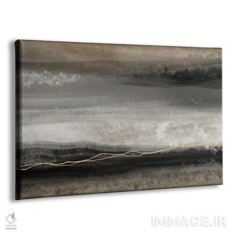 تابلو انتزاع طلایی موکا اثر آنجلا بادن - نمای پرسپکتیو محصول