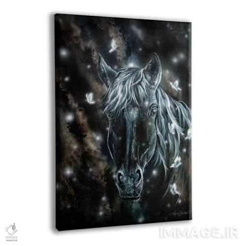 تابلو اسب و پروانهها اثر آنجلا بادن - نمای پرسپکتیو محصول