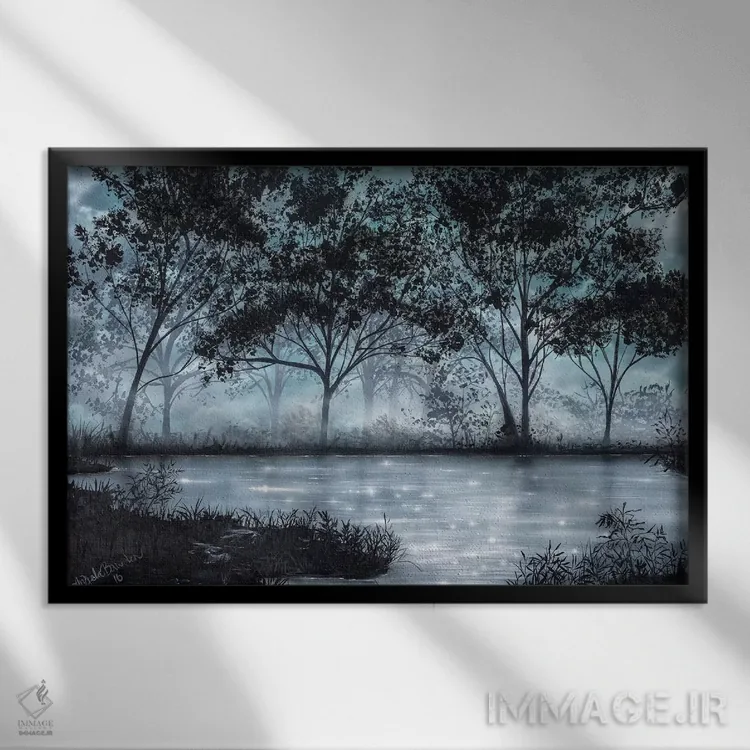 تابلو رویای مهتابی اثر آنجلا بادن - نمای قابدار مشکی