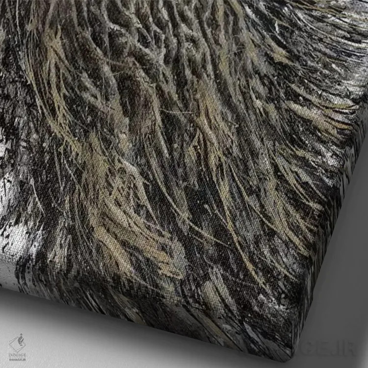 تابلو نشسته (بر لبه) اثر آنجلا بادن - نمای نزدیک بافت بوم