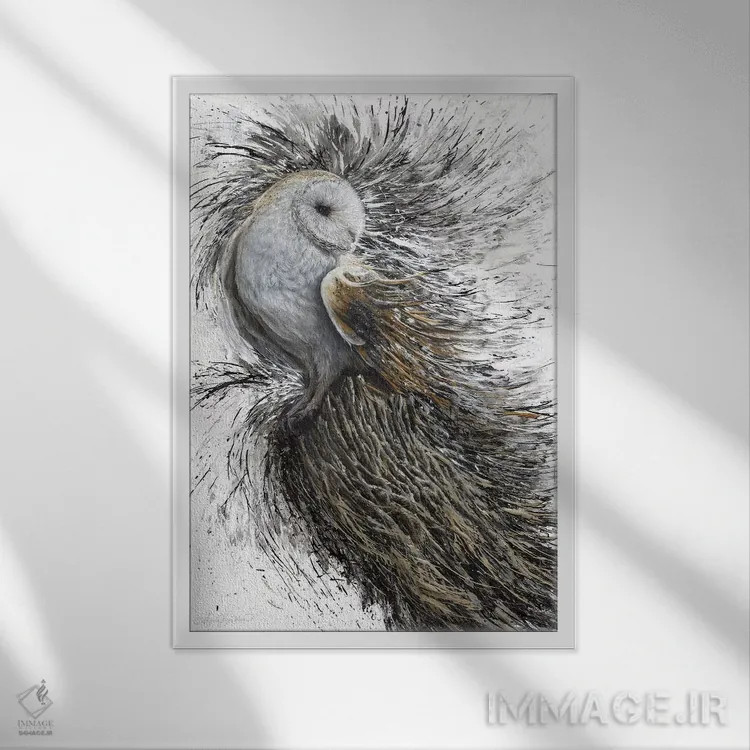 تابلو نشسته (بر لبه) اثر آنجلا بادن - نمای قابدار سفید