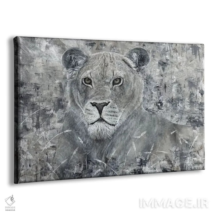 تابلو قدرت شیر ماده گله اثر آنجلا بادن - نمای پرسپکتیو محصول