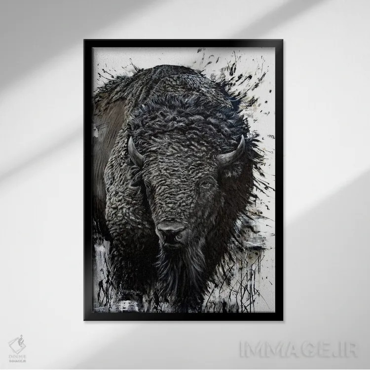 تابلو غول دشت اثر آنجلا بادن - نمای قابدار مشکی