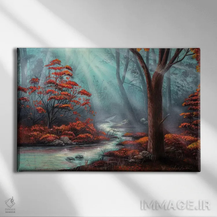 تابلو جنگل آرام اثر آنجلا بادن - نمای روبهرو روی دیوار