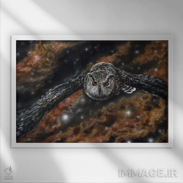 تابلو بالهای خاموش اثر آنجلا بادن - نمای قابدار سفید