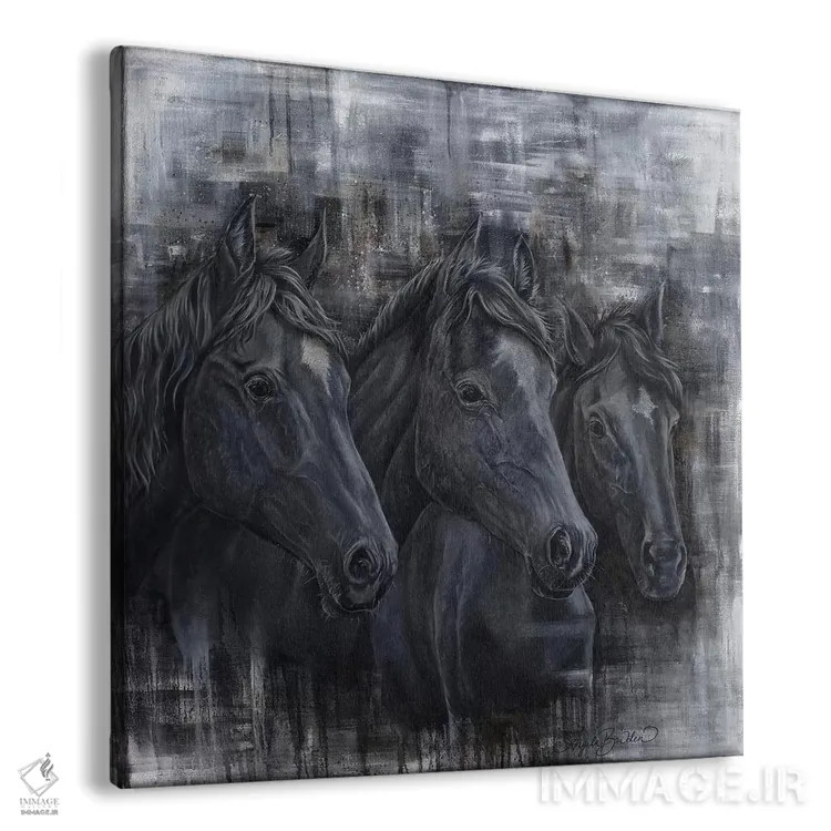 تابلو سهگانه اسبی اثر آنجلا بادن - نمای پرسپکتیو محصول