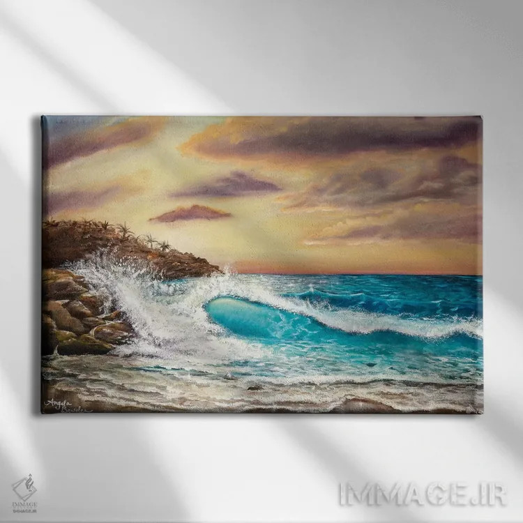 تابلو سواحل غروب اثر آنجلا بادن - نمای روبهرو روی دیوار