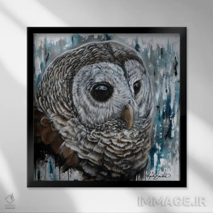 تابلو چشمهای مرموز اثر آنجلا بادن - نمای قابدار مشکی