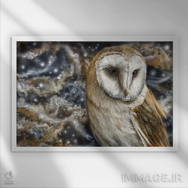 تابلو چشم مراقب اثر آنجلا بادن - نمای قابدار سفید