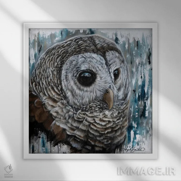 تابلو چشمهای مرموز اثر آنجلا بادن - نمای قابدار سفید