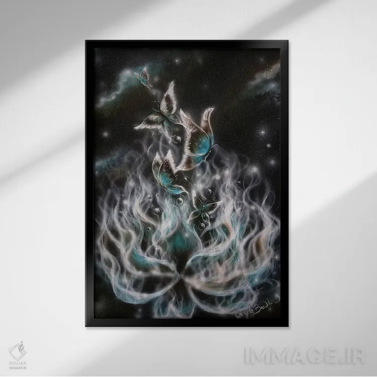 تابلو پدیدار شدن اثر آنجلا بادن - نمای قابدار مشکی