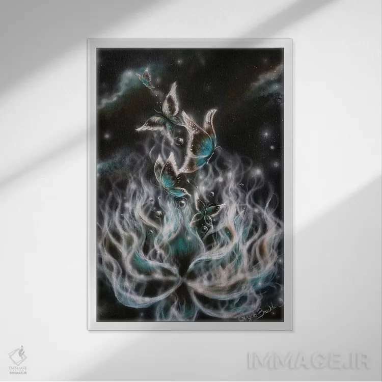 تابلو پدیدار شدن اثر آنجلا بادن - نمای قابدار سفید