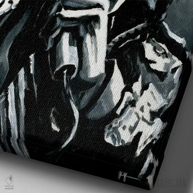 تابلو مایکل جکسون (خواننده) اثر الکس استاچبری - نمای نزدیک بافت بوم