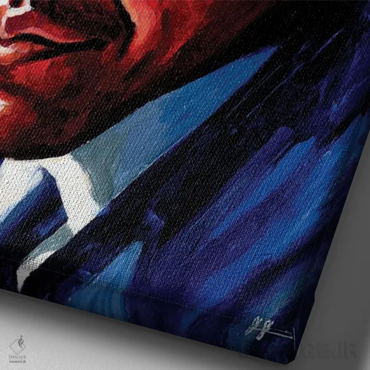 تابلو باراک اوباما (سیاستمدار) اثر الکس استاچبری - نمای نزدیک بافت بوم