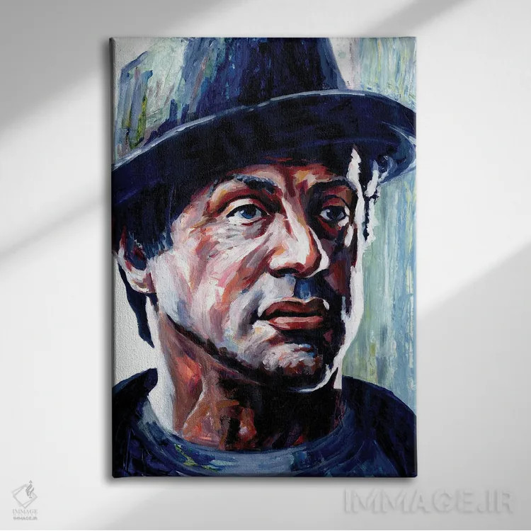 تابلو راکی بالبوآ (شخصیت فیلم) اثر الکس استاچبری - نمای روبهرو روی دیوار