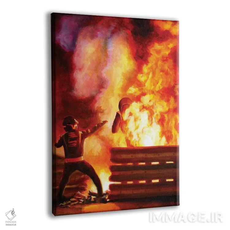 تابلو رومن گروژان (راننده فرمول یک) اثر الکس استاچبری - نمای پرسپکتیو محصول