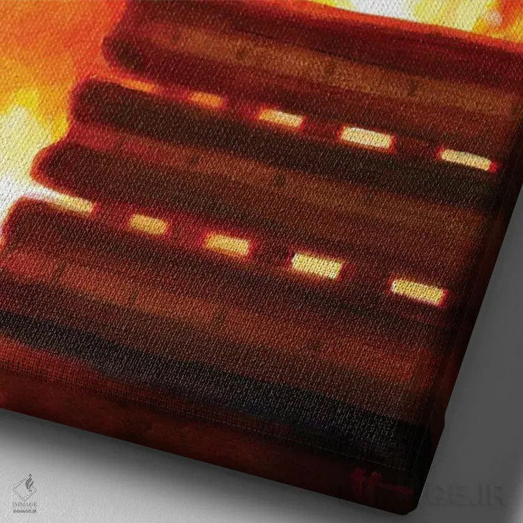 تابلو رومن گروژان (راننده فرمول یک) اثر الکس استاچبری - نمای نزدیک بافت بوم