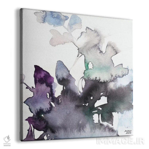 تابلو گلهای صورتی و بنفش با آبرنگ ۳ اثر آندریا بیجو - نمای پرسپکتیو محصول