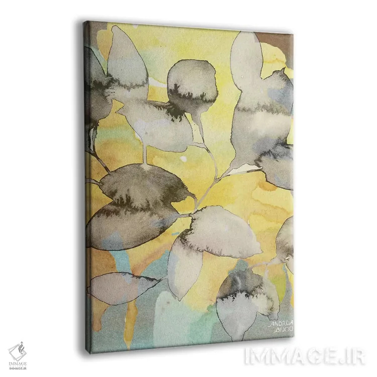 تابلو برگهای زرد انتزاعی اثر آندریا بیجو - نمای پرسپکتیو محصول