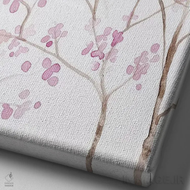 تابلو شکوفههای گیلاس اثر آندریا بیجو - نمای نزدیک بافت بوم