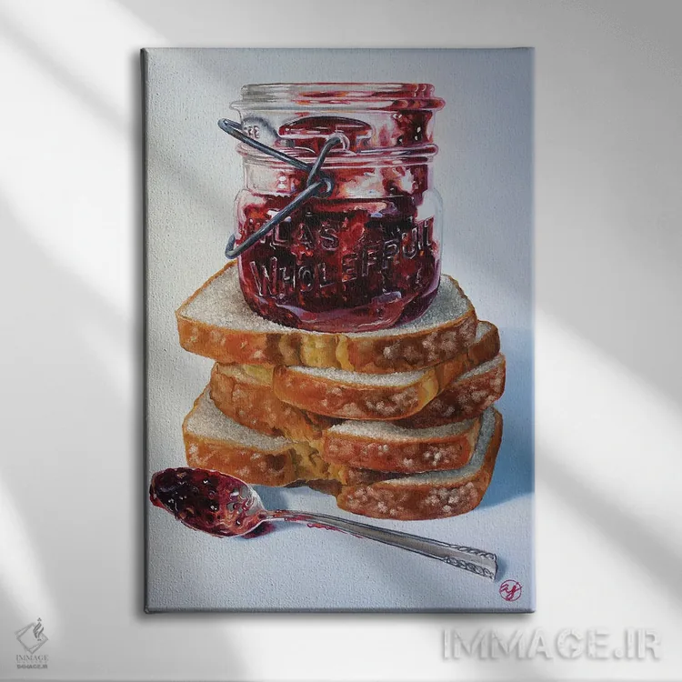 تابلو نان مربایی اثر ابرا جانسون - نمای روبهرو روی دیوار