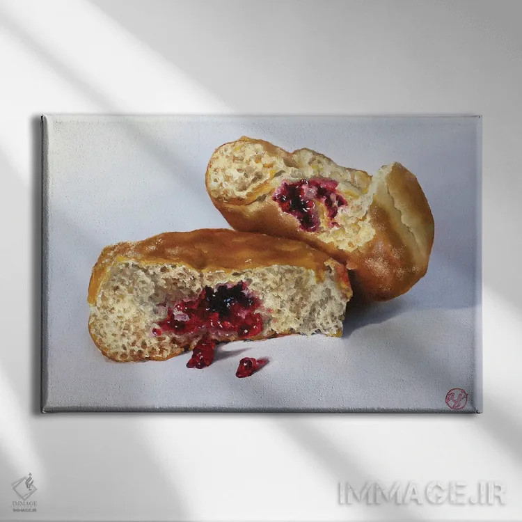 تابلو پیراشکی ژلهای اثر ابرا جانسون - نمای روبهرو روی دیوار