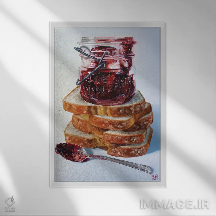 تابلو نان مربایی اثر ابرا جانسون - نمای قابدار سفید