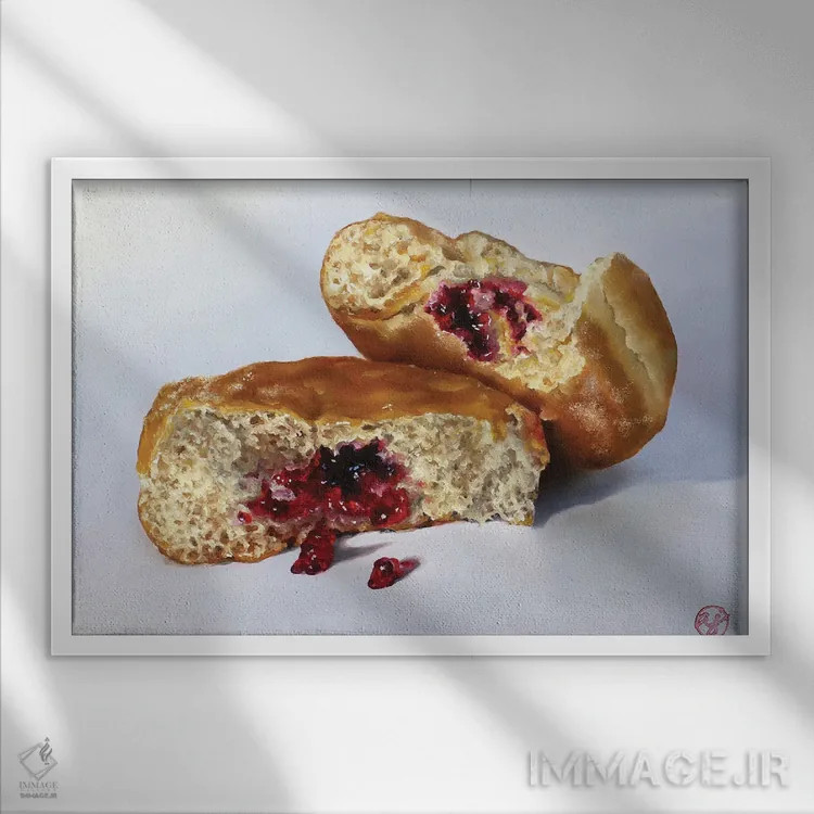 تابلو پیراشکی ژلهای اثر ابرا جانسون - نمای قابدار سفید