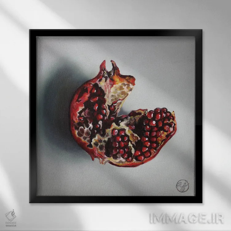 تابلو انار اثر ابرا جانسون - نمای قابدار مشکی