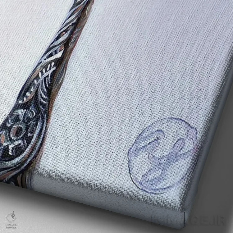 تابلو چنگال توت فرنگی اثر ابرا جانسون - نمای نزدیک بافت بوم