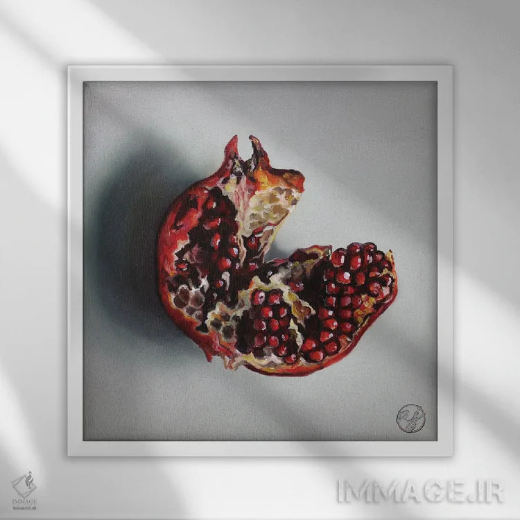 تابلو انار اثر ابرا جانسون - نمای قابدار سفید