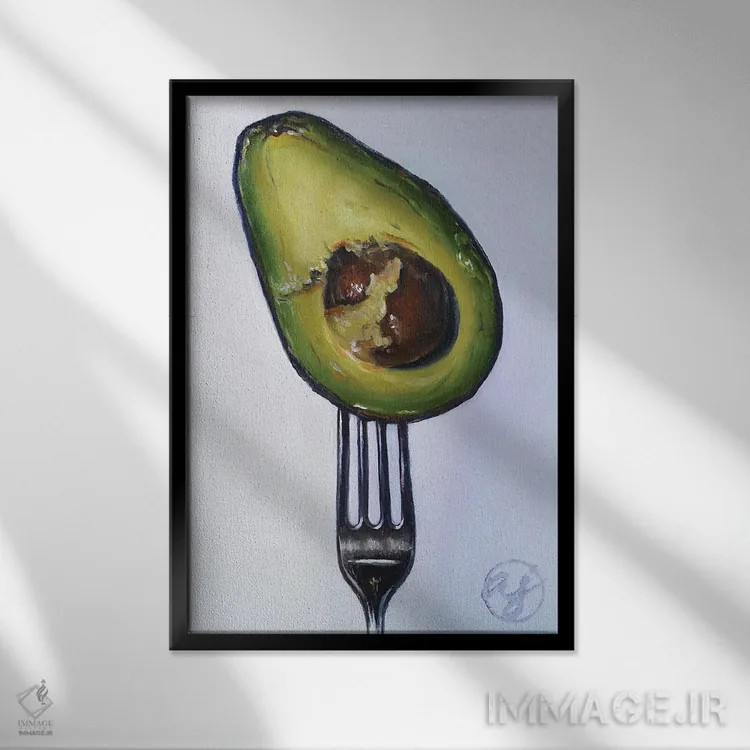 تابلو چنگال را فرو کن اثر ابرا جانسون - نمای قابدار مشکی