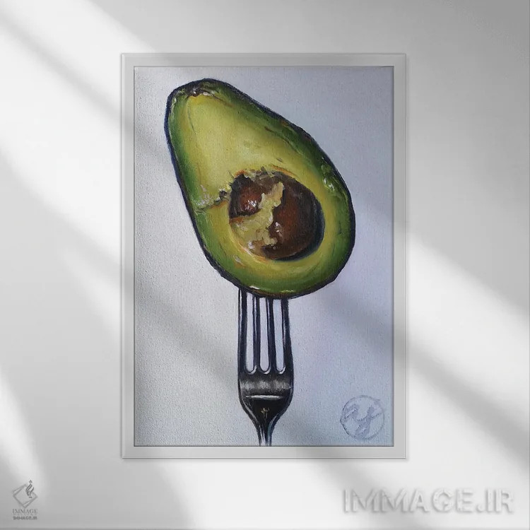 تابلو چنگال را فرو کن اثر ابرا جانسون - نمای قابدار سفید