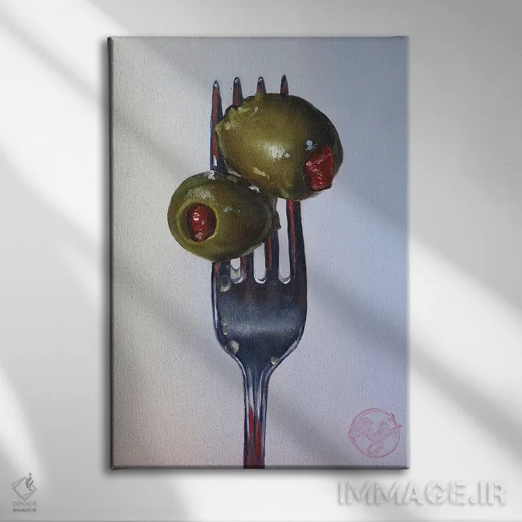تابلو چنگال را فرو کن اثر ابرا جانسون - نمای روبهرو روی دیوار