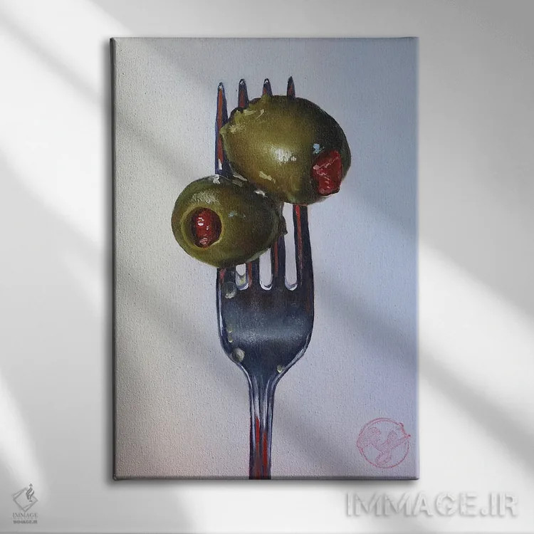 تابلو چنگال را فرو کن اثر ابرا جانسون - نمای روبهرو روی دیوار